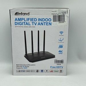 Inland Digital TV Antenna Indoor HDTV Amplified Signal Booster 4K Ultra HD 1080P